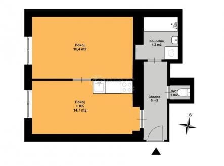 Pronájem bytu, 2+kk, 41 m²