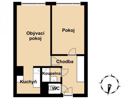 Prodej bytu, 2+kk, 43 m²