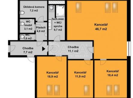 Pronájem - kanceláře, 117 m²