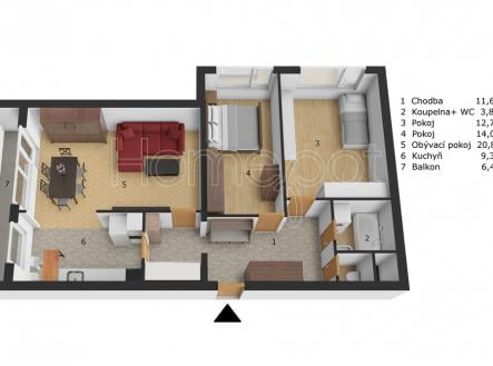 Pronájem bytu, 3+1, 79 m²