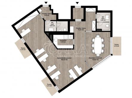 Pronájem kanceláře, 96 m²