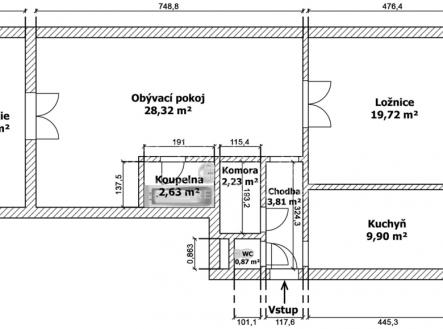Pronájem bytu, 2+1, 85 m²