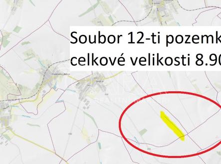 Prodej - pozemek, zemědělská půda, 8 900 m²