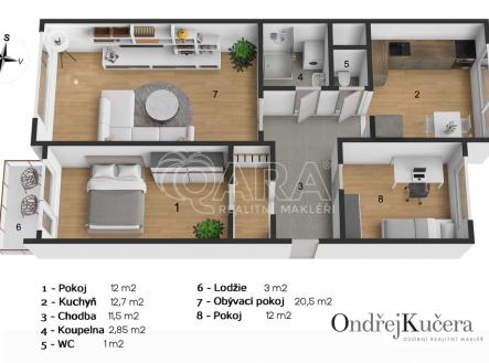 Prodej bytu, 3+1, 76 m²