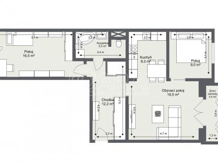 Prodej bytu, 3+kk, 202 m²