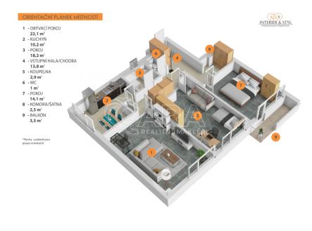Prodej bytu, 3+1, 90 m²