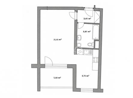 Pronájem bytu, 1+1, 47 m²