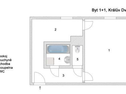 Pronájem bytu, 1+1, 37 m²