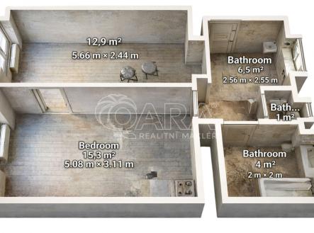 Prodej bytu, 2+kk, 39 m²