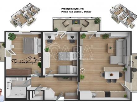 Pronájem bytu, 3+kk, 98 m²