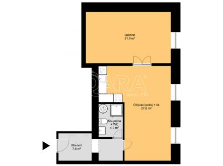 Pronájem bytu, 2+kk, 62 m²