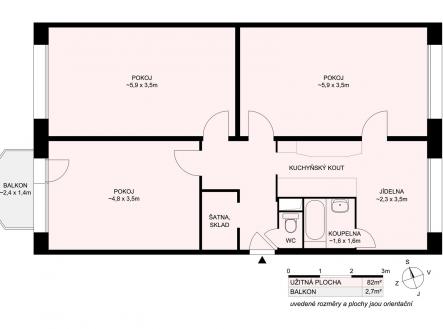 Prodej bytu, 3+1, 83,5 m²