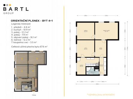 Pronájem bytu, 3+1, 68,5 m²