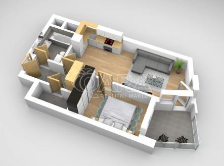 Pronájem bytu, 2+kk, 53 m²