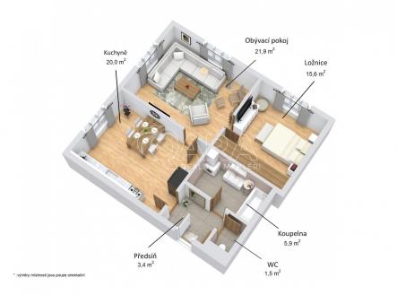 Pronájem bytu, 2+1, 70 m²