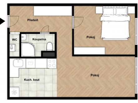 Prodej bytu, 2+kk, 50 m²