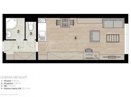 Prodej bytu, 1+kk, 30,6 m²