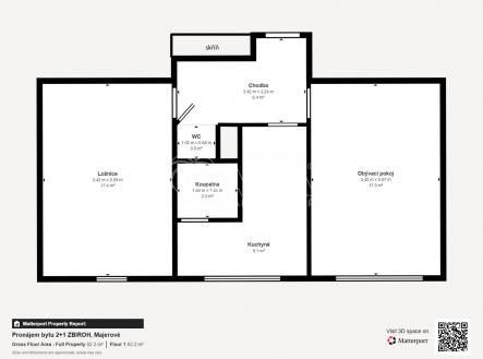 Pronájem bytu, 2+1, 57 m²