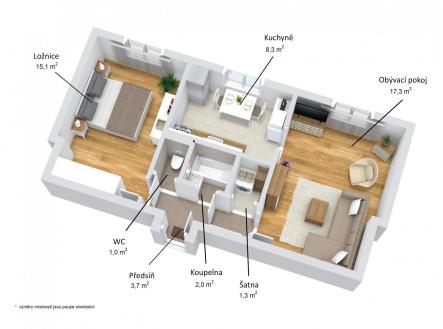 Prodej bytu, 2+1, 50 m²