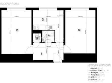 Prodej bytu, 2+1, 52 m²