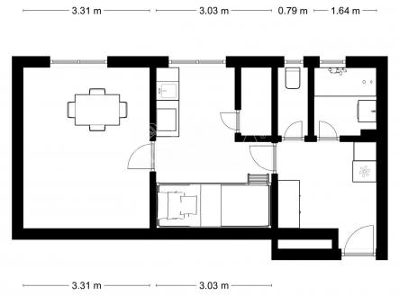 Pronájem bytu, 1+1, 38 m²