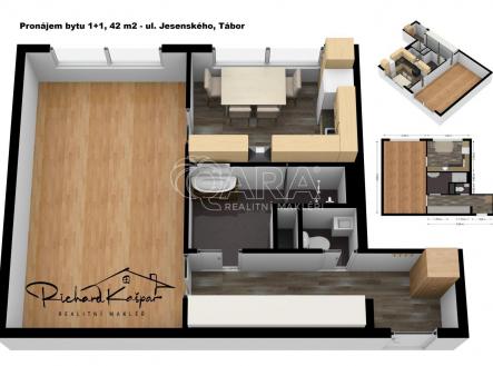 Pronájem bytu, 1+1, 42 m²
