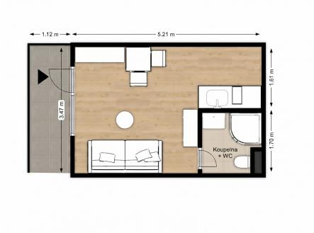 Pronájem kanceláře, 17 m²