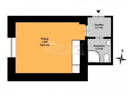 Pronájem bytu, 1+kk, 26 m²