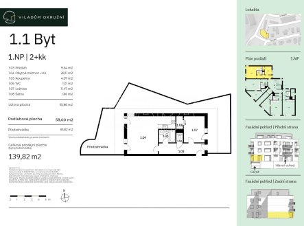 Prodej bytu, 2+kk, 84 m²