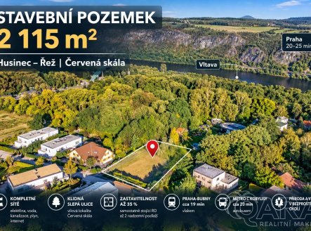 Stavební pozemek, Husinec (Řež u Prahy), 2115 m2