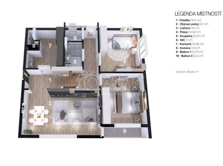 Pronájem bytu, 3+1, 86,2 m², Ostrava – náhled fotky 3
