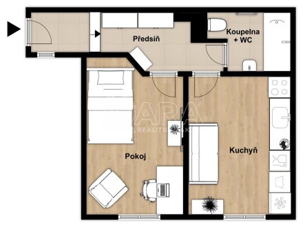 Prodej bytu, 1+1, 35,8 m²