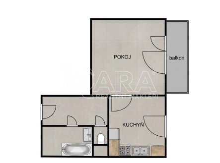 Prodej bytu, 1+1, 37,6 m²
