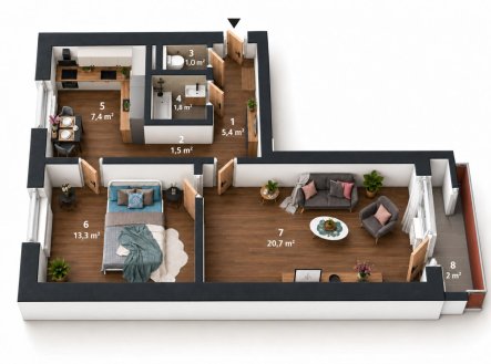 Prodej bytu, 2+1, 53 m²