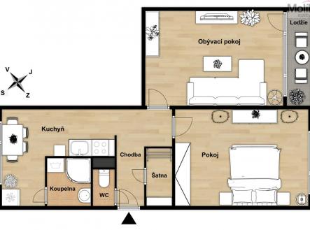 Prodej bytu, 2+1, 60 m²
