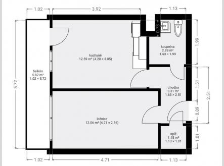 Prodej bytu, 1+1, 34 m²