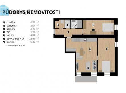 Prodej bytu, 3+kk, 86 m²