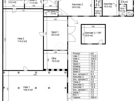 Pronájem - komerční objekt, průmyslový areál, 906 m²