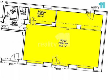 Pronájem - obchodní prostor, 57 m²