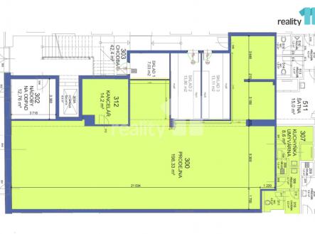 Pronájem - skladovací prostor, 213 m²