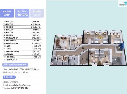 Pronájem bytu, atypický, 132 m²
