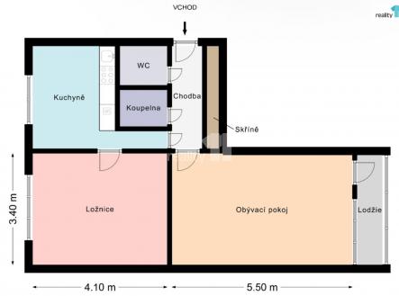 Prodej bytu, 2+1, 56 m²
