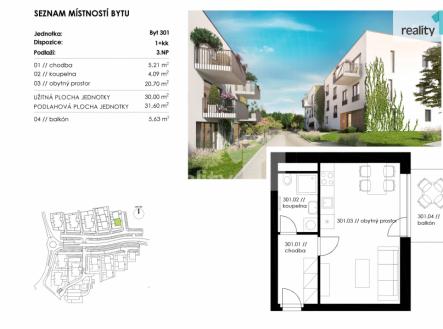 Pronájem bytu, 1+kk, 30 m²