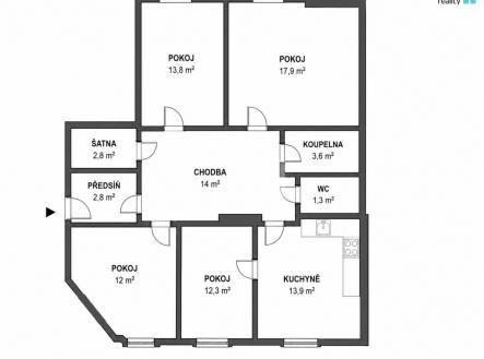 Pronájem bytu, 4+1, 94 m²