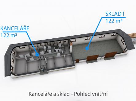 Pronájem - skladovací prostor, 973 m²