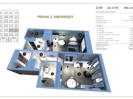 Prodej bytu, 2+kk, 65 m²