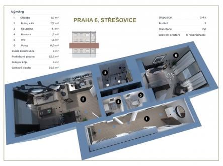 Prodej bytu, 2+kk, 60 m²