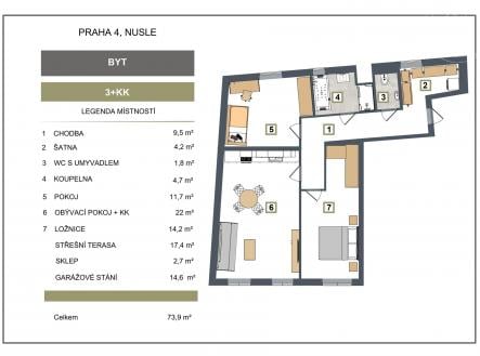 Prodej bytu, 3+kk, 106 m²