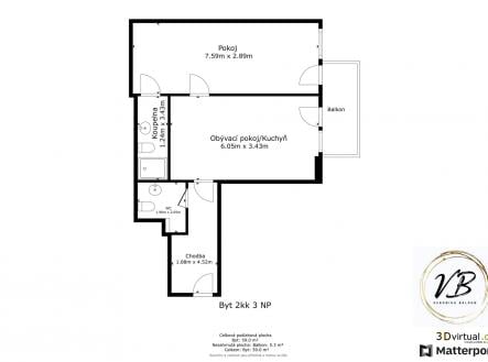 Prodej bytu, 2+kk, 60 m²