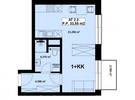 Prodej bytu, 1+kk, 34 m²